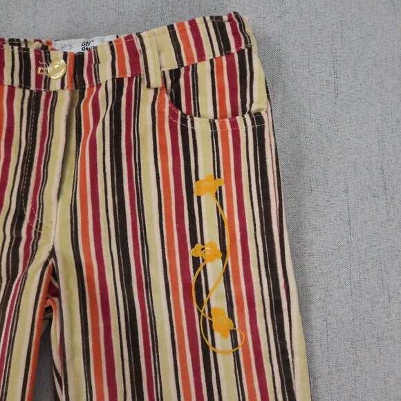 Deux par Deux Girls Outfit 5 Orange Pink Top Velour Stripe Pants Y2K 2000s Retro - Picture 9 of 16
